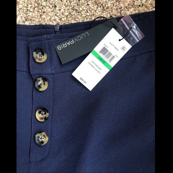 NWT Lucy Paris Diane Button Wide Leg Pants - Picture 8 of 9